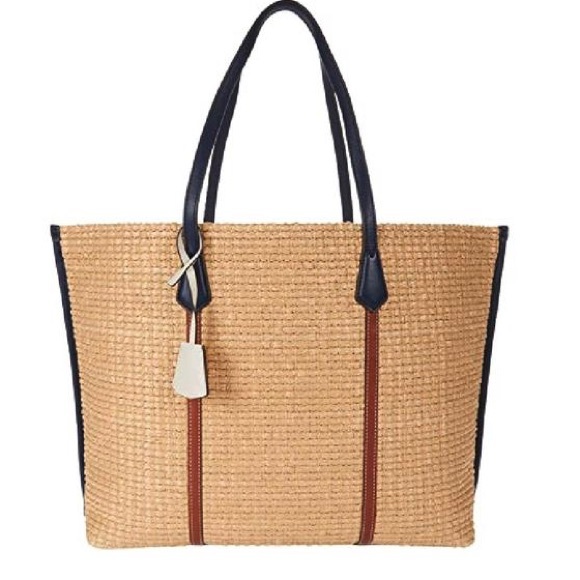 Tory Burch Tan and Navy Tote Bag - Picture 5 of 8